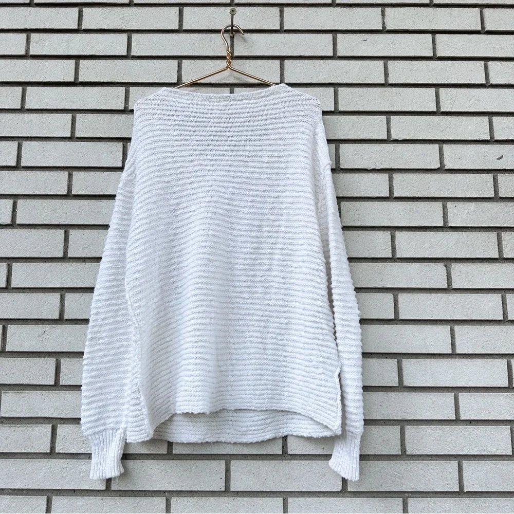 Free People Menace Cream Ivory Ribbed Textured Tunic Sweater Cozy S Coastal